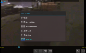 3D Options Menu